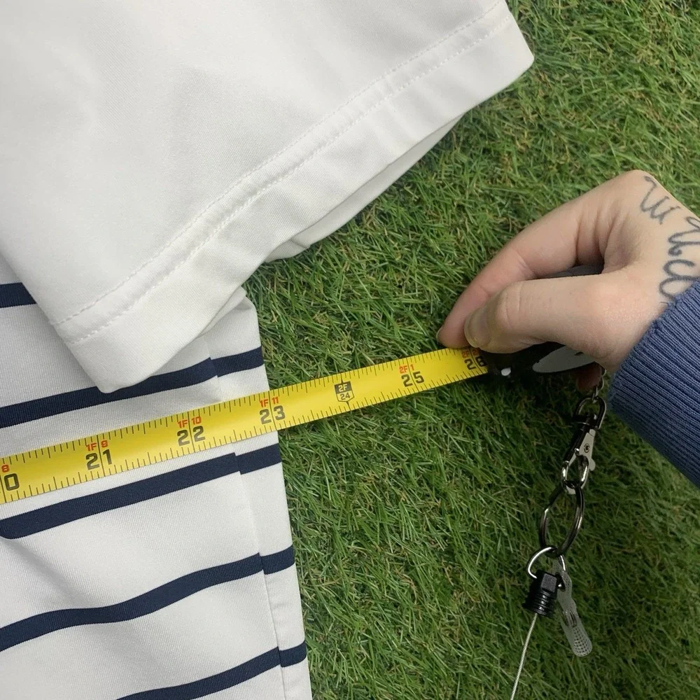 RLX Ralph Lauren Golf Polo Shirt Mens Large Striped Athletic Sportswear Whicking